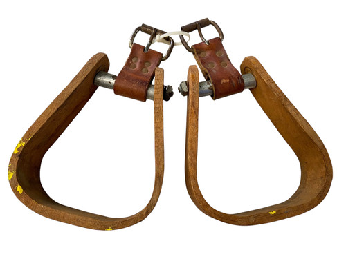 Vintage bent wood stirrups - bent,