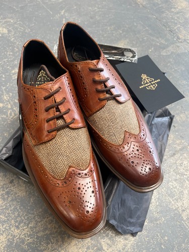 Tan mix leather shoes - shoes, size