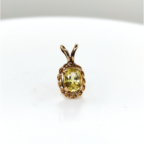 9ct gold citrine stone - citrine, pendant