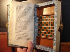 Antique  Leather Book Safe Chess Board RARE NOVELTY