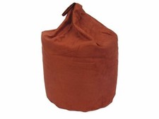 Terracotta Rust Suede Filled Bean Bag Footrest Chair