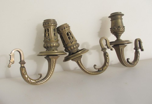 Antique brass piano candle - antique,