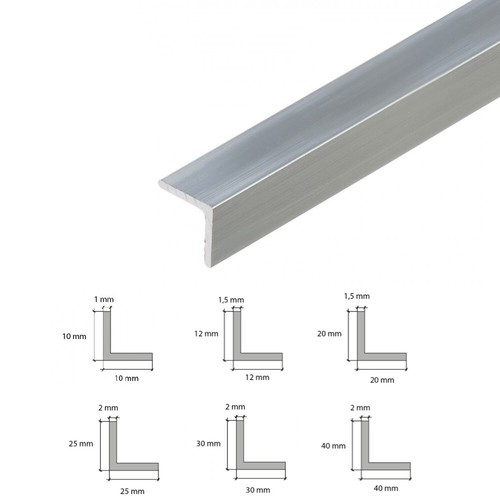 Aluminium angle corner trim - aluminium,
