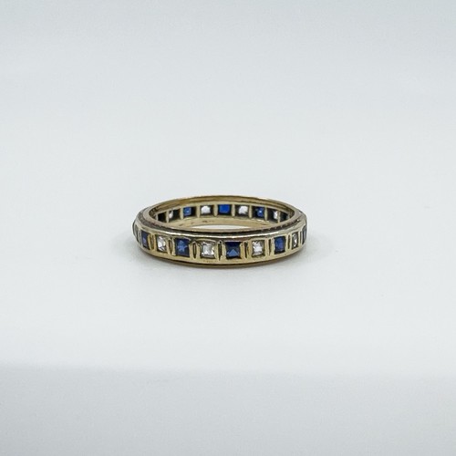 Vintage 9ct gold blue white - gold,