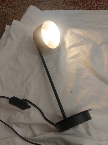 Black metal lamp closely - metal,
