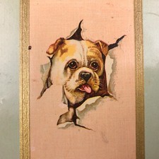 Antique PUG Puppy Dog Postcard c1911 Tongue Out Embossed Adorable Canine Gold 