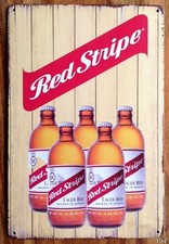 Red Stripe vintage Retro Metal Sign Plaque, Pub, Bar, man cave beer lager garden