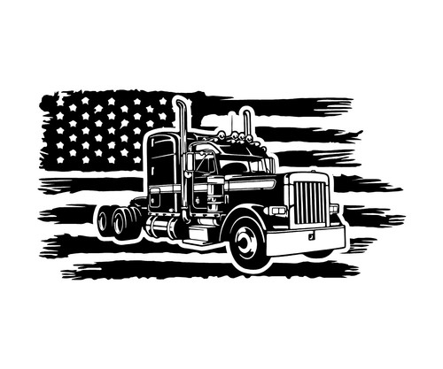 Distressed american flag semi - american,