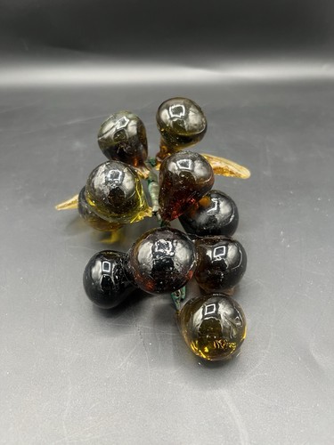 Vtg mcm amber glass grape - vtg,