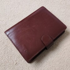 Enny Iconic Personal Organiser Filofax Vintage Brown Calf Leather Made in Italy