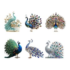 Acrylic Peacocks Figurines Sculptures Lovely Animal Statues Decorative Ornament
