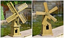 Traditional Wooden Windmill Garden Decoration Small Large Patio Ornament Decor