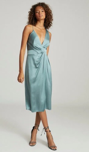 Reiss charlie satin dress - satin, pale