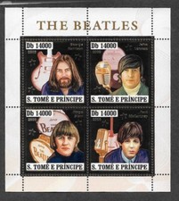 The Beatles stamps mnh min sheet Music pop S.Tome & principe 2005