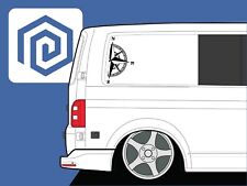 2x Half Compass Round Vinyl Decals For Camper Motorhome Caravan Sticker Graphic