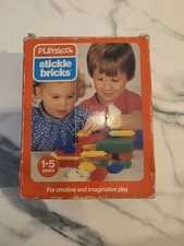 Vintage 1981 Boxed Stickle Bricks Building Set  Playskool