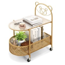 COSTWAY Mobile Glass Coffee