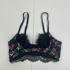 VICTORIA'S SECRET Bra Medium Black Floral Women's So Obsessed Lace Lingerie