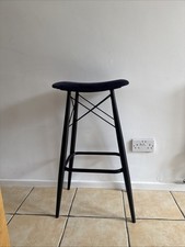 Navy Kitchen Tall Chairs Set of 2 Padded Seat Kitchen Dining Room