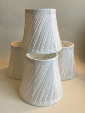 Pure Snow white  Mini Candle Twist Pleat Clip On Lampshade Light Lighting 