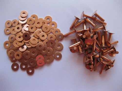 Copper hose saddlers rivets - , 10