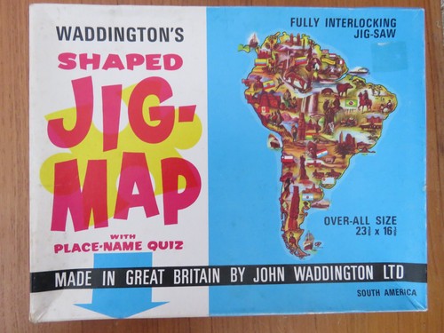 Vintage waddingtons jig map - vintage,