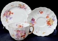Doulton Burslem No 63669 Antique Bone China Cup, Saucer Tea Plate Trio c1886