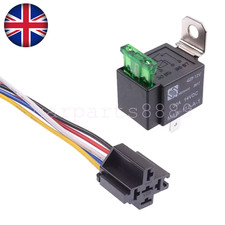 12V Automotive On/Off Fused Relay 30A 4-Pin with Holder Socket Auto Car