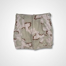 Vintage 90s 2000s British Army Cargo Desert Camo Shorts Beige - W:34 x L:18