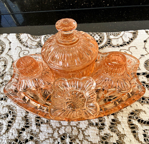 Pink pressed glass crystal - pink,