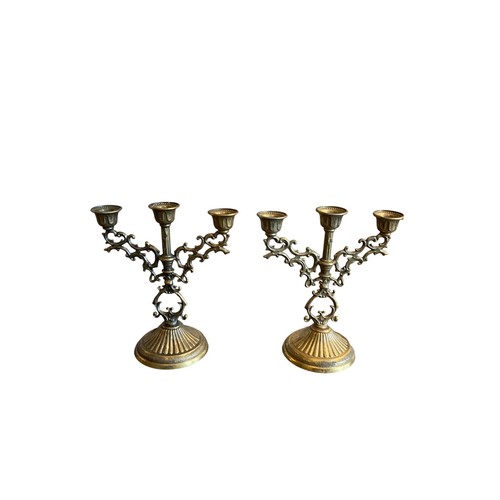 Vintage brass arm candelabra - 3,