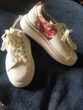 New ted Baker  floral Leather Platform Trainers aLBe Size UK 7 Eur 40 RRP £130