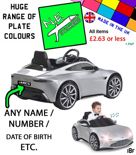 Personalised kids number plate