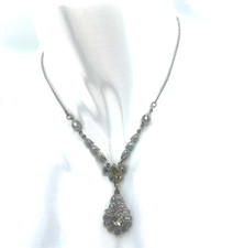 Edwardian Paste Antique Necklace, Pendant, Sterling Silver?