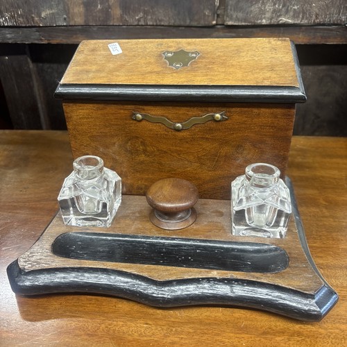Antique inkwell desk - inkwell, with