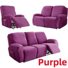 Stretch Velvet Recliner Sofa