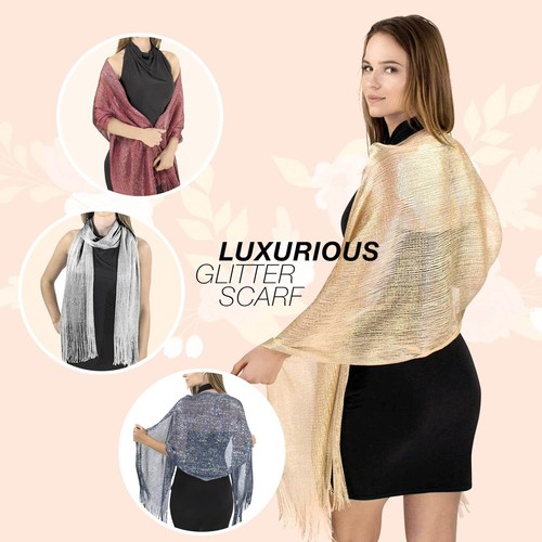 Metallic lurex wedding shawl - metallic,