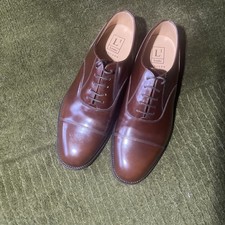 Loake Black Capped Oxford Shoes: Superb Condition, Size 9, Dark Tan.  Style 200