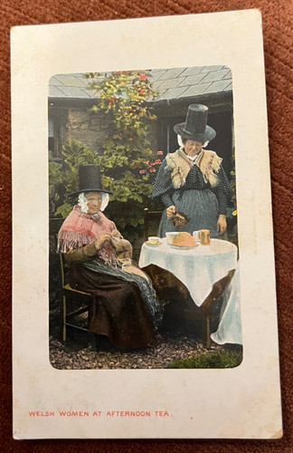 Antique postcard welsh women - welsh,