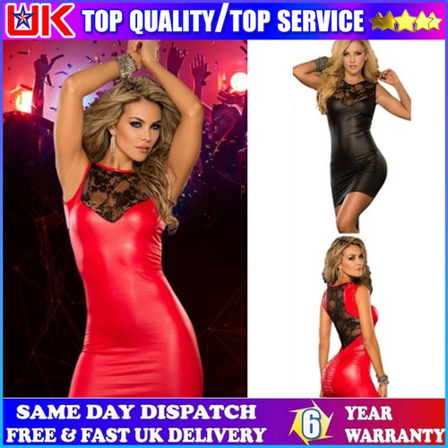 Sexy shiny pvc leather dress - sexy,