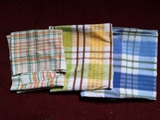 2 X Vintage Seersucker Check Table Cloths