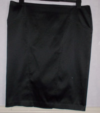 New WAREHOUSE Black Panelled Satin Skirt Size 14