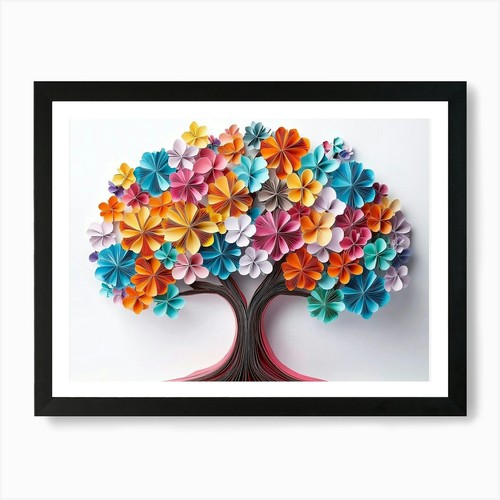 Colorful origami paper tree - origami,