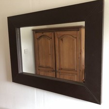 Large Leather Look Framed Mirror