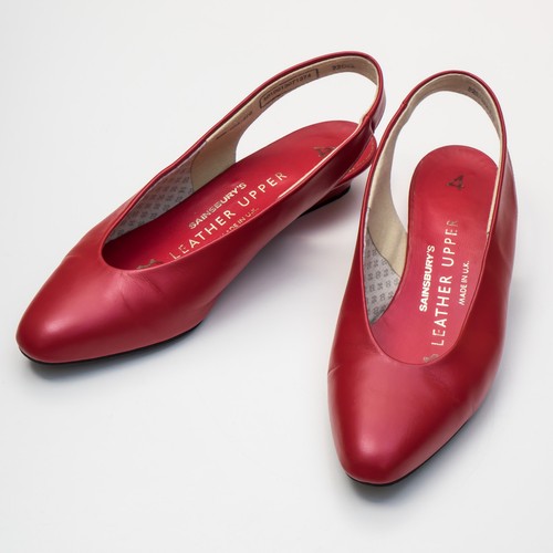 Ladies red leather shoes - red,