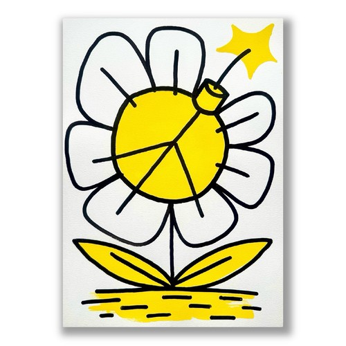 Hand drawn yellow peace - a3,