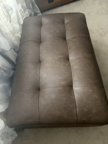Brown faux leather tufted - brown,
