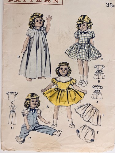 Vtg butterick 6350 - `52, doll