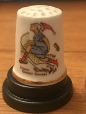 Vintage Thimble Nursery Rhyme Goosey Goosey Gander