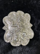 Engraved BELT BUCKLE w/Siamese Temple Dancer in Heavy Raised Relief 2.5 T x 2" W